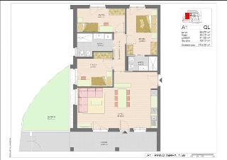 zoom immagine (Appartamento 116 mq, soggiorno, 3 camere, zona Gries)