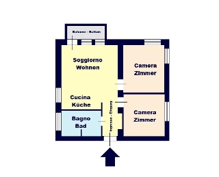 zoom immagine (Appartamento 125 mq, soggiorno, 2 camere, zona Gries)
